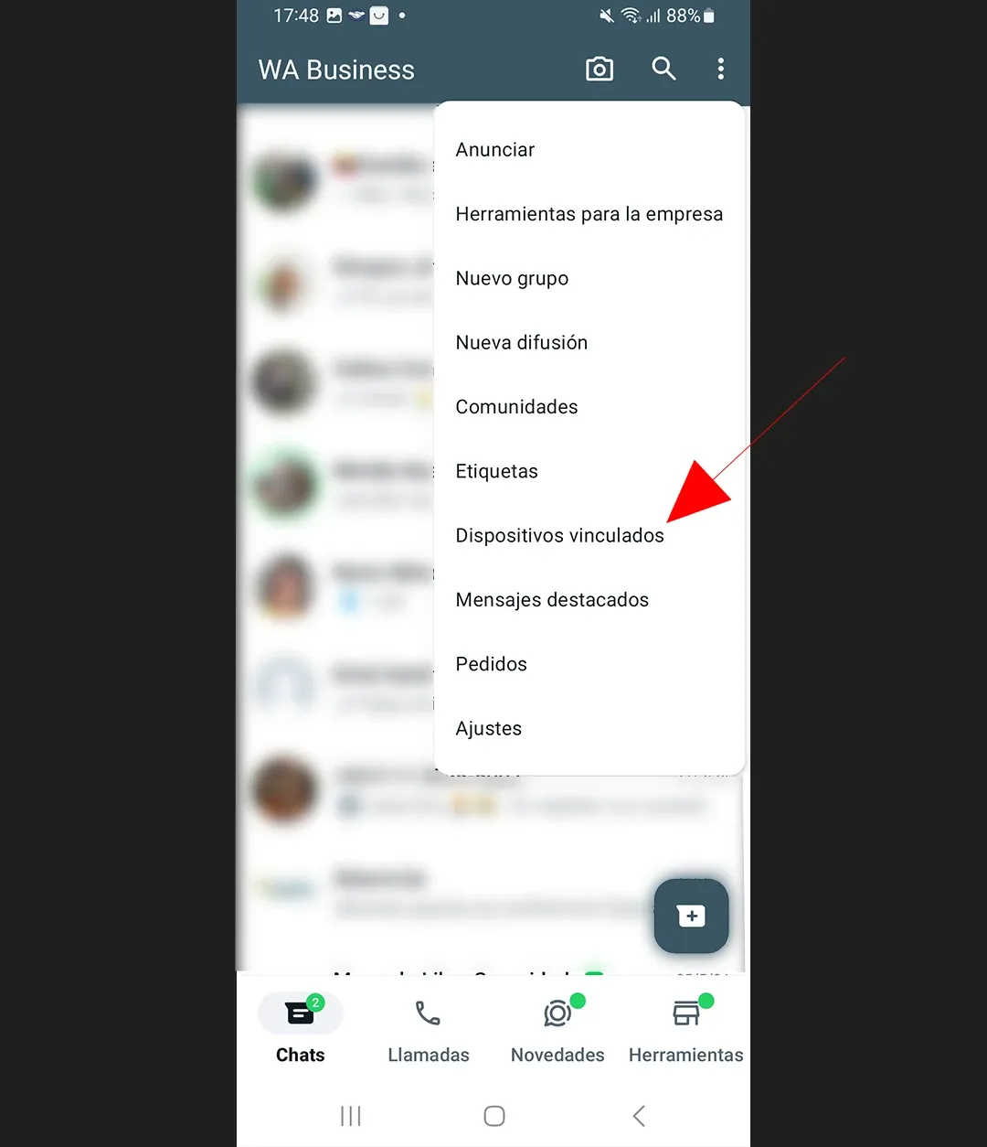 ajustes whatsapp movil dispositivos