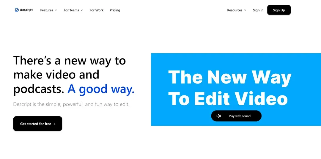 inicio web descript